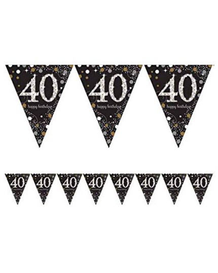 Festone Bandierina Pvc 40 Anni Sparkling