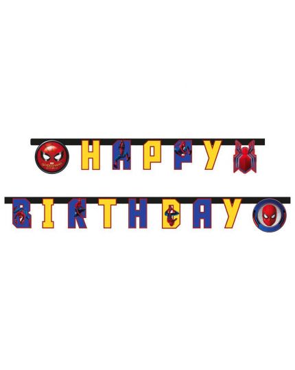 Festone Carta Spiderman Happy Birthday