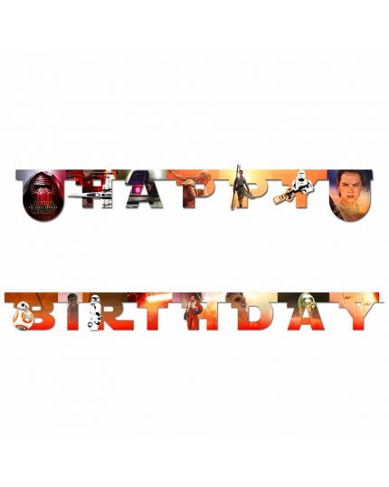 Festone Carta Happy Birthday Star Wars 