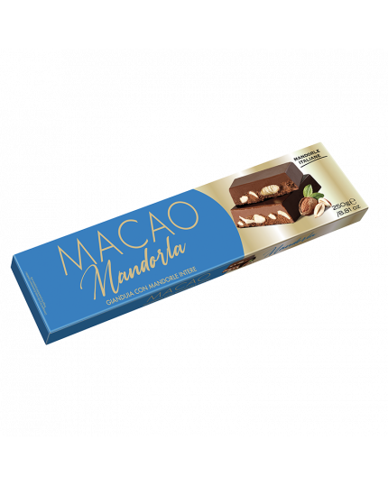 Torrone Gianduia Fondente con Mandorle Macao 250Gr