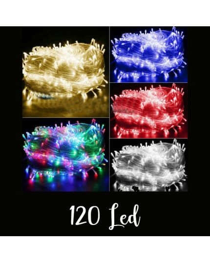 Filo Trasparente 120 Luci LED Colorate con Flash 5 Metri