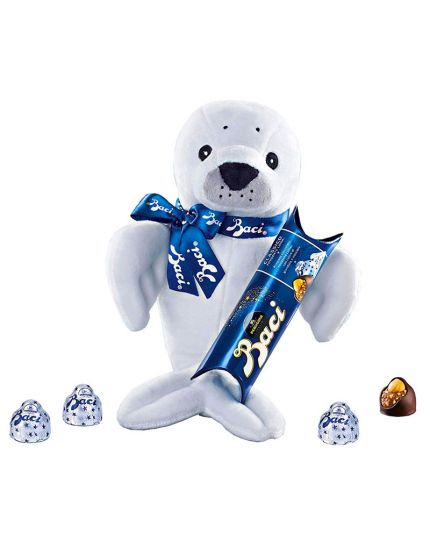 Peluche Foca Media con Tubo Baci Perugina da 37,5gr