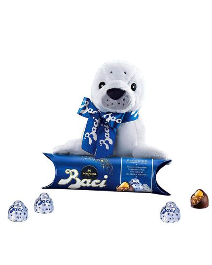 Peluche Foca Piccola con Tubo Baci Perugina da 37,5gr