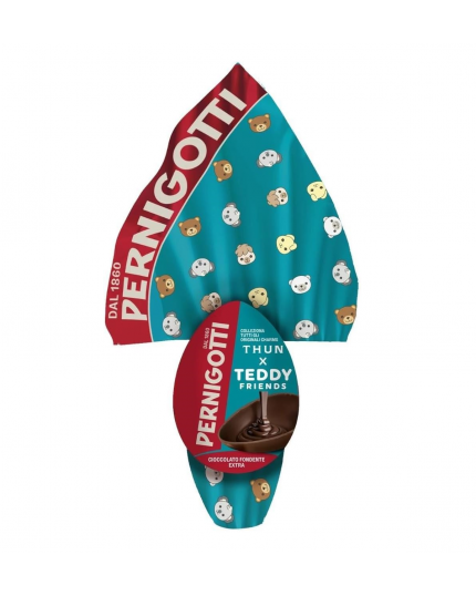 Uovo Pasqua Thun X Teddy Cioccolato Extra Fondente Pernigotti 240gr