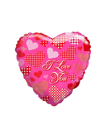 Palloncino Mylar Cuore Rosa Con Scritta I Love You 