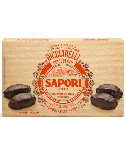 Scatola Ricciarelli al Cioccolato Fondente Sapori 154gr