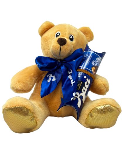 Peluche Orsetto Oro con Tubo Baci Perugina Classic 37,5 gr