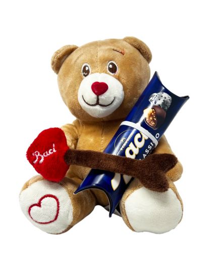 Peluche Orsetto Cupido con Tubo Baci Perugina 37,5gr
