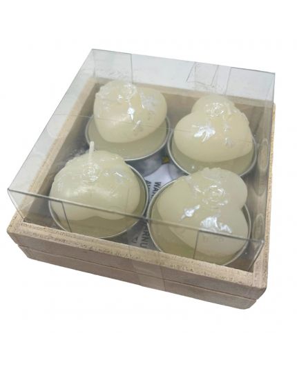 Set 4 Candeline a Forma di Cuore