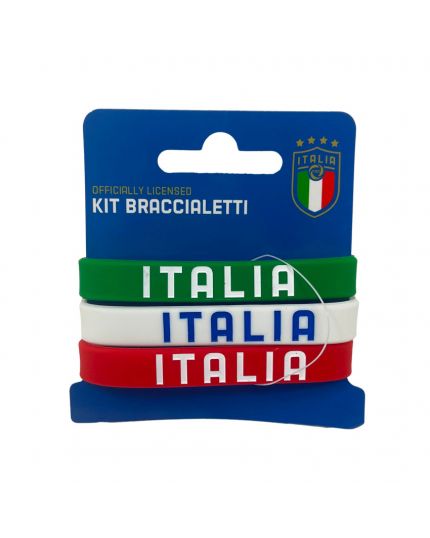 Set Braccialetti Junior in Silicone Italia Azzurri