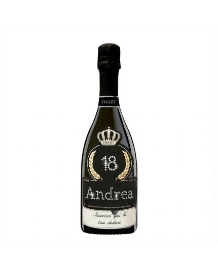 Vino Spumante Brut con Strass Swarovski Swart 75cl Personalizzabile 