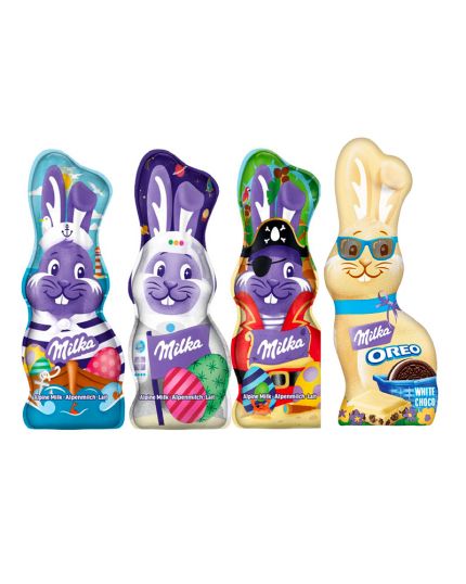 Coniglietti Pasquali Assortiti Cioccolato al Latte Alpino 100% Milka 90gr