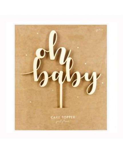 Sopratorta Cake Topper in Legno Oh Baby   