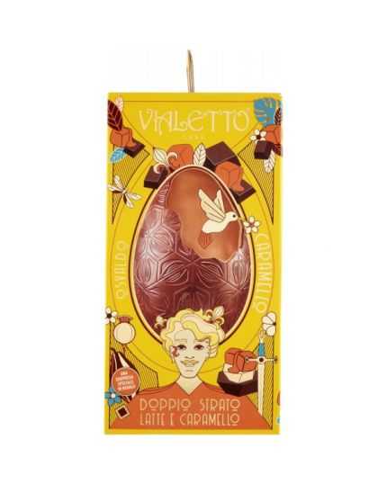 Uovo Pasqua Doppio Strato e Caramello Vialetto 320gr