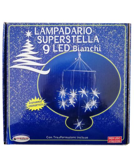 Lampadario Superstella 9 LED Bianchi Diametro 24cm