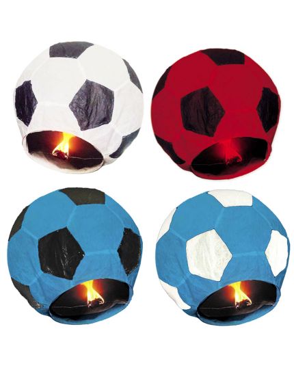 Lanterna Cinese Colorata Forma Pallone da Calcio Biodegradabile e Ignifuga 80x40cm