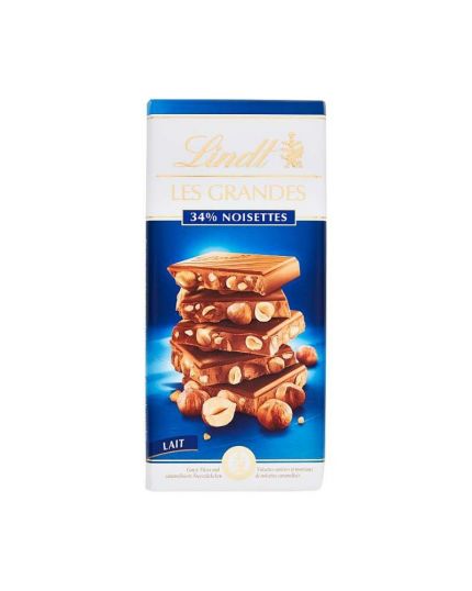 Tavoletta Les Grandes Cioccolato al Latte con Nocciole Lindt 150gr