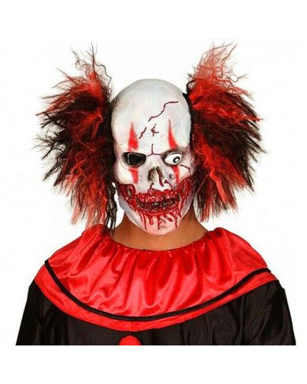 Maschera Lattice Clown Teschio Insanguinato con Capelli