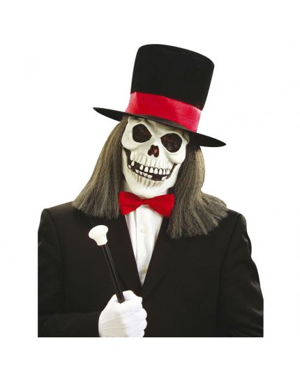 Maschera Lattice Teschio con Cilindro e Capelli