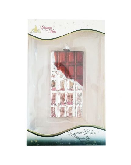 Decorazione Vetro Maxi Tavoletta Cioccolato 13cm