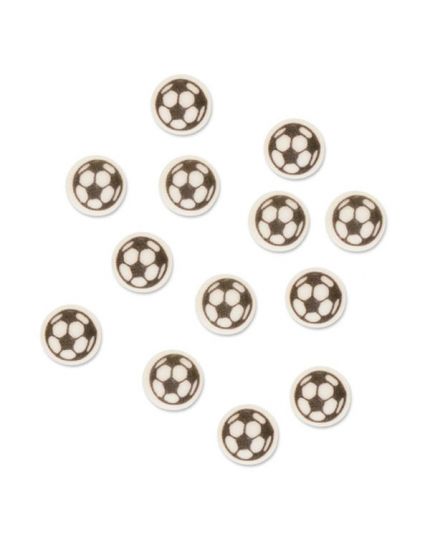 24 Mini Palloni da Calcio in Zucchero Piatti 1cm