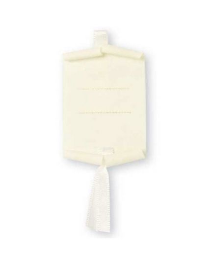 10 Mini Pergamene Neutre da Personalizzare con Nastro Bianco 6,5x3,8cm