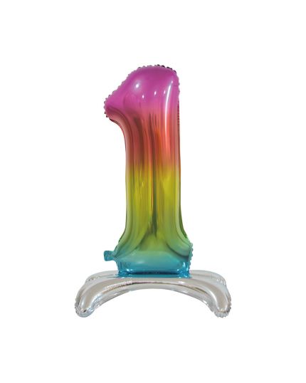 Palloncino da Terra Foil a Numero Multicolor - Anti Rovesciamento 76cm