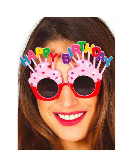 Occhiali Happy Birthday Cupcake Rosa
