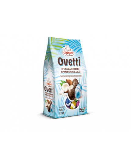 Ovetti di Cioccolato Fondente gusto Cocco Crispo 150 gr