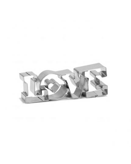 Tagliabiscotti in Metallo Scritta Love