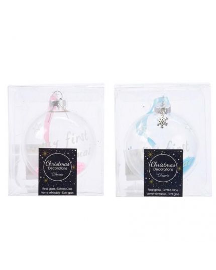 Pallina Natale Vetro Primo Natale Boy o Girl 8cm