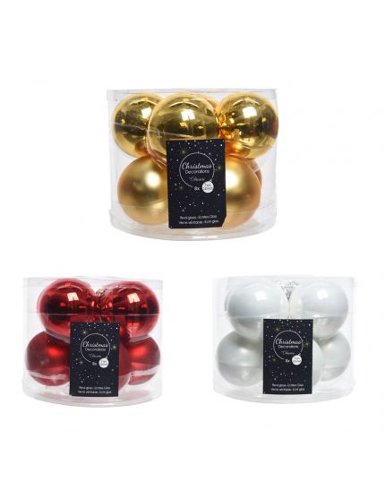 Palline Natale Colorate Vetro 7cm