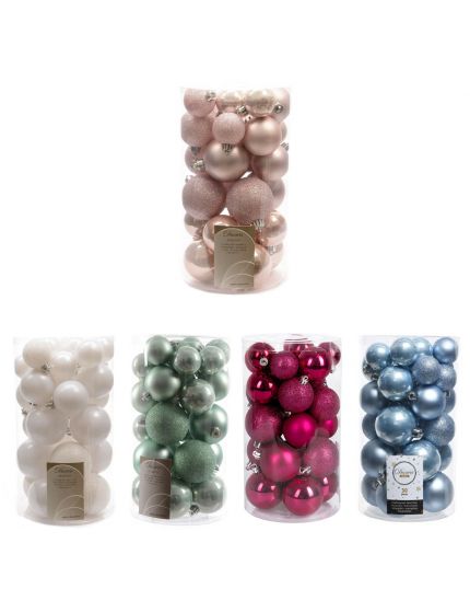 Palline Natale Infrangibili Colorate Mix Dimensioni 4cm 5cm 6cm