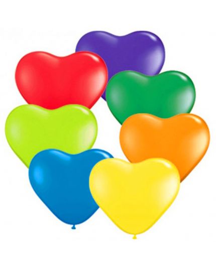 Palloncini Lattice Colorati Forma Cuore Medi 100pz