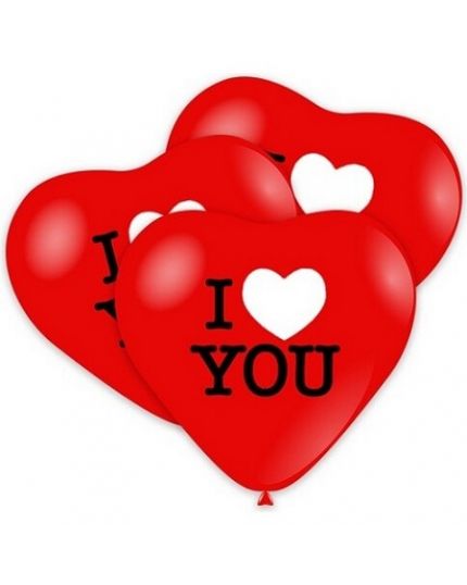 Maxi Palloncini Lattice Forma Cuore I Love You Rossi 10pz 43cm