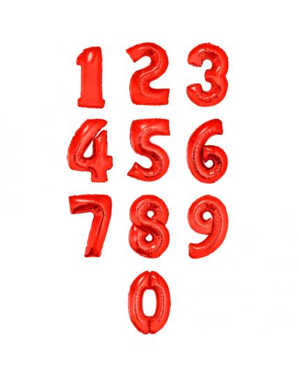 Palloncini Mylar Numero Rosso 90cm
