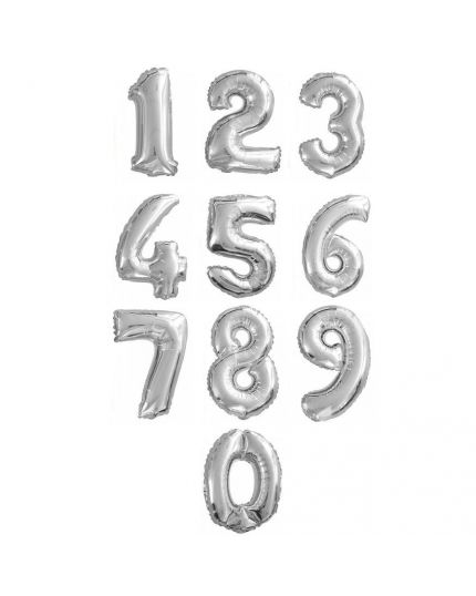 Palloncino Mylar Numero Argento 90cm