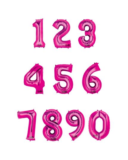 Palloncino Mylar Numero Fucsia 90cm