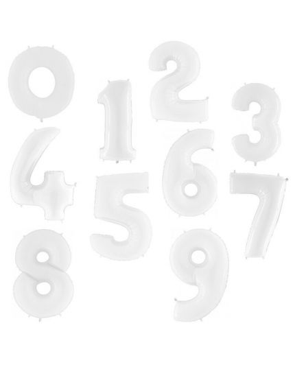 Palloncino Mylar Numero Bianco 90cm