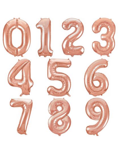Palloncino Foil Numero Oro Rosa 86cm