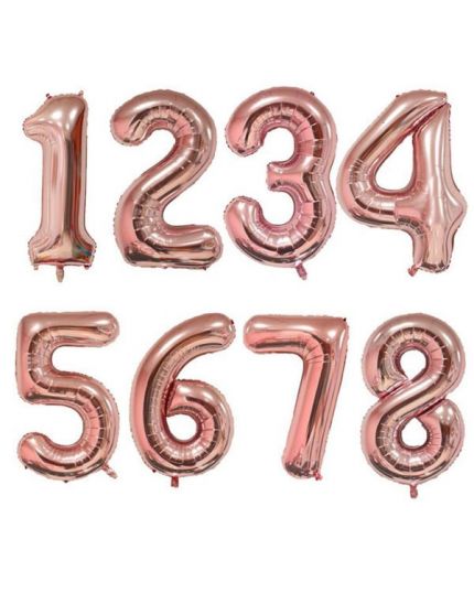 Palloncino Foil Numero Oro Rosa 35cm