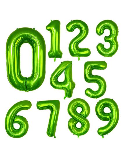 Palloncino Mylar Numero Verde 90cm