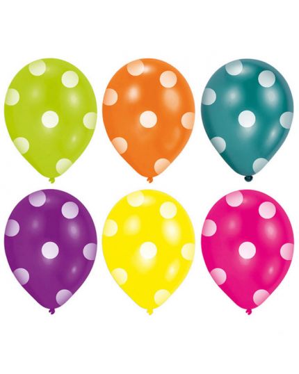 Palloncini Lattice Pois Colorati 30cm