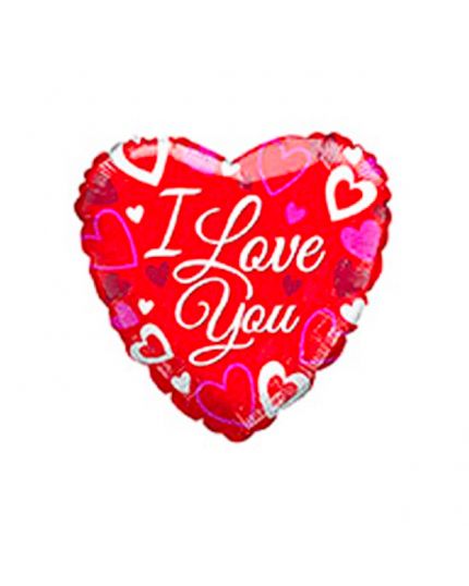 Palloncino Mylar Cuore Rosso Con Scritta I Love You 