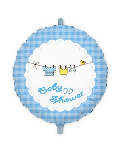 Palloncino Foil Rotondo Baby Shower Celeste