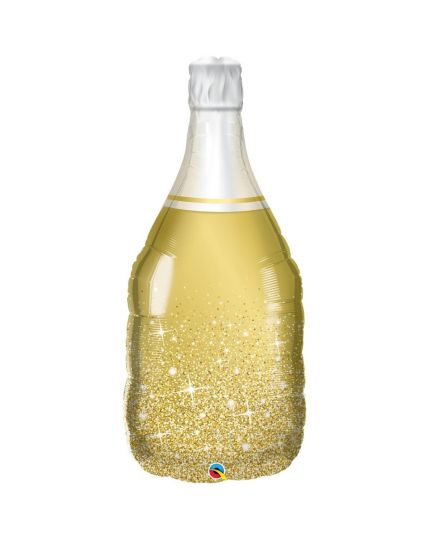Maxi Palloncino Mylar Bottiglia di Spumante Oro 99 cm