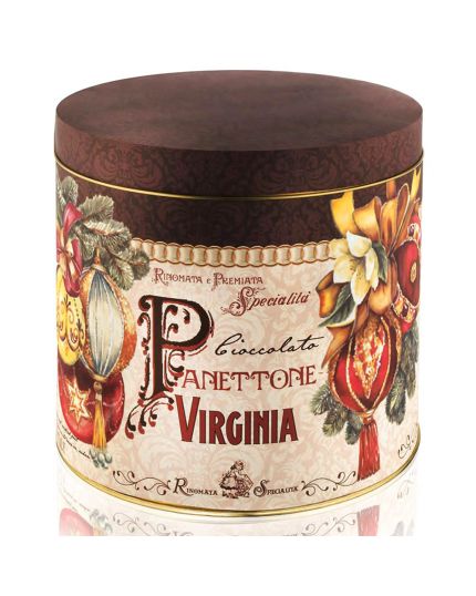 Panettone con Gocce di Cioccolato in Elegante Latta Virginia 1 Kg