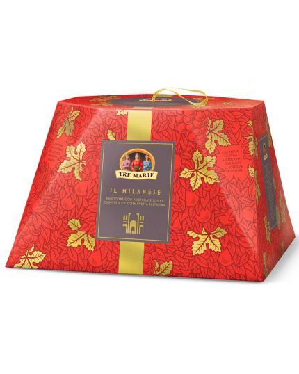 Panettone Il Milanese Basso con Canditi e Uvetta Tre Marie 1 Kg
