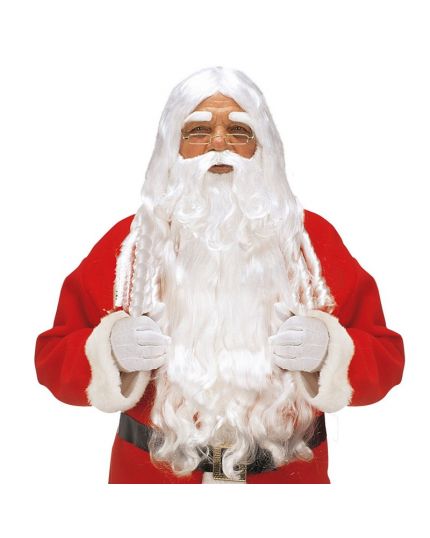 Parrucca Babbo Natale con barba, baffi e sopracciglia