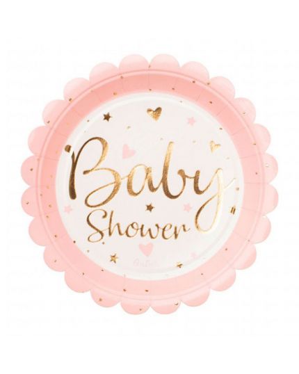 Piattini Carta Baby Shower Chic Oro Bambina o Bambino